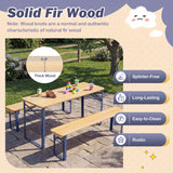 Folding Kids Picnic Table & Bench Set No Assembly Wooden Toddler Table