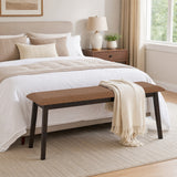 Upholstered Entryway Bench with Rubber Wood Frame