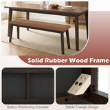 Upholstered Entryway Bench with Rubber Wood Frame