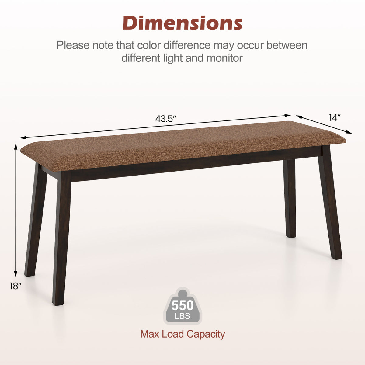Upholstered Entryway Bench with Rubber Wood Frame