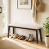 Upholstered Entryway Bench with Rubber Wood Frame