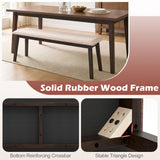 Upholstered Entryway Bench with Rubber Wood Frame