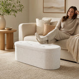 43" Folding Teddy Storage Ottoman Bench with Dividers for Living Room and Bedroom