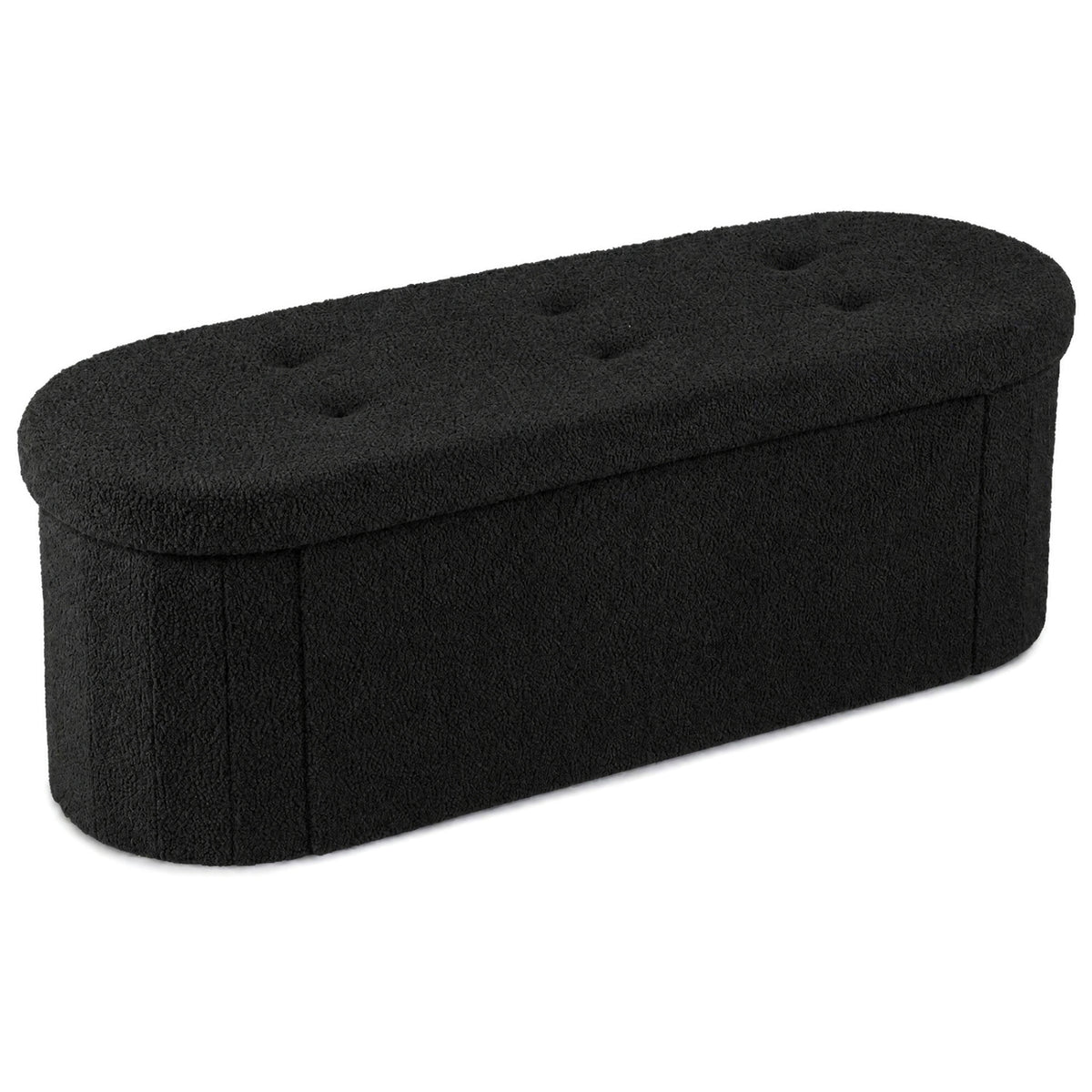 43" Folding Teddy Storage Ottoman Bench with Dividers for Living Room and Bedroom