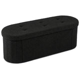 43" Folding Teddy Storage Ottoman Bench with Dividers for Living Room and Bedroom
