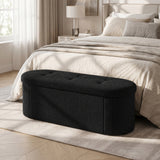 43" Folding Teddy Storage Ottoman Bench with Dividers for Living Room and Bedroom