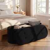 43" Folding Teddy Storage Ottoman Bench with Dividers for Living Room and Bedroom