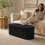 43" Folding Teddy Storage Ottoman Bench with Dividers for Living Room and Bedroom