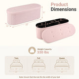 43" Folding Teddy Storage Ottoman Bench with Dividers for Living Room and Bedroom