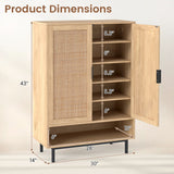 6-Tier Tall Shoe Cabinet with Double Doors