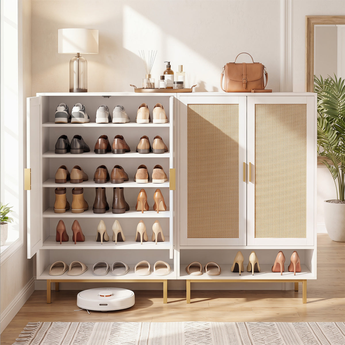 6-Tier Tall Shoe Cabinet with Double Doors