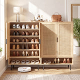 6-Tier Tall Shoe Cabinet with Double Doors