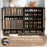 6-Tier Tall Shoe Cabinet with Double Doors