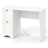 Wooden Vintage Computer Desk with 2 Drawers for Home and Office