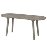 43 Inch Solid Wood Farmhouse Dining Bench Rustic Wooden Entryway Bench with Rubber Wood Legs-Gray