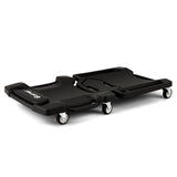 43 Inches Foldable Mechanic Creeper with Padded Headrest and Tool Trays-Black