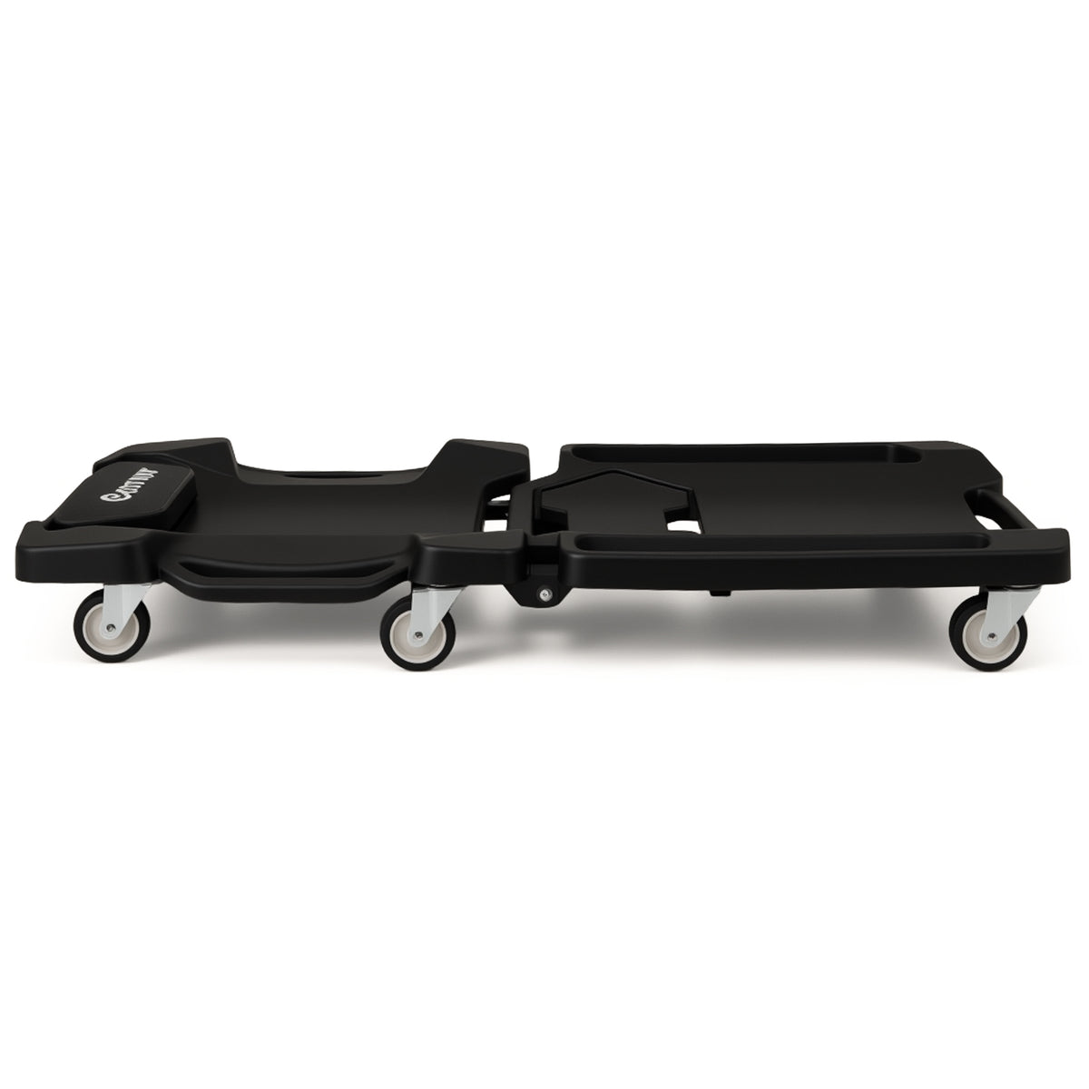 43 Inches Foldable Mechanic Creeper with Padded Headrest and Tool Trays-Black