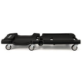 43 Inches Foldable Mechanic Creeper with Padded Headrest and Tool Trays-Black