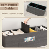 43 Inches Folding Storage Ottoman Bench Linen End of Bed Bench with Padded Seat