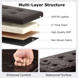 43 Inches Folding Storage Ottoman Bench Foot Rest Stool End of Bed Bench