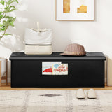 43 Inches Folding Storage Ottoman Bench Foot Rest Stool End of Bed Bench