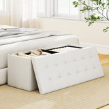 43 Inches Folding Storage Ottoman Bench Foot Rest Stool End of Bed Bench