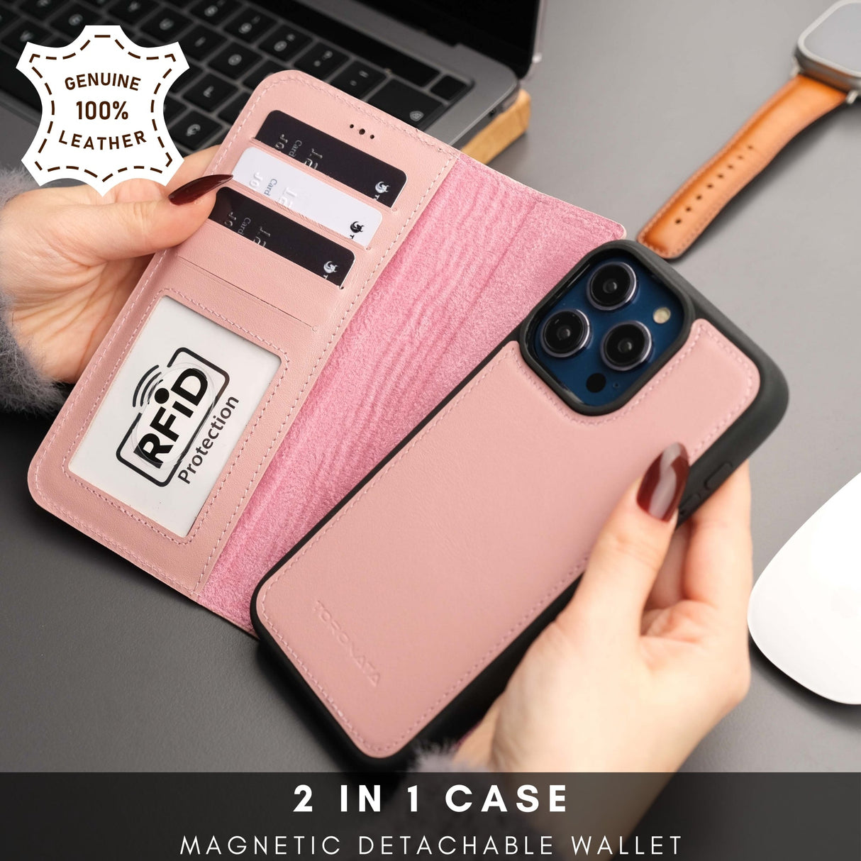 Casper Leather iPhone 14 Plus Wallet Case | MagSafe