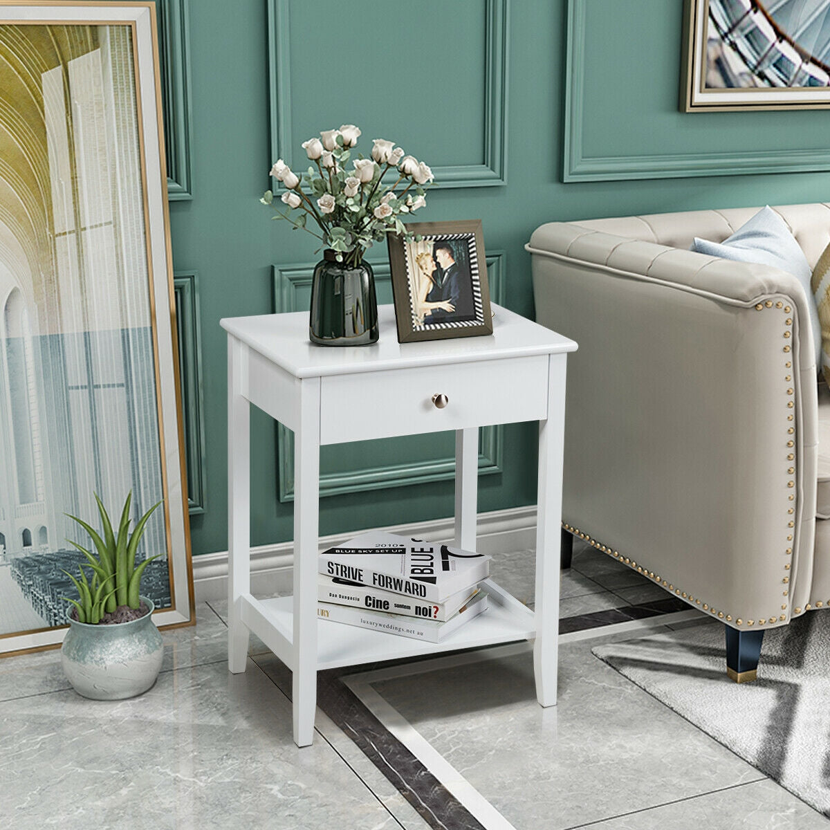 Wooden Nightstand  End Table Storage Display