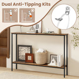 44 Inch Console Table with Shelf with Dual Anti-Tipping Kits