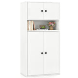 44 Inches Tall Bookshelf with Doors and Adjustable Shelf