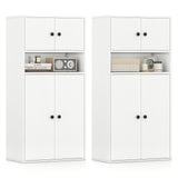 44 Inches Tall Bookshelf with Doors and Adjustable Shelf