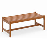 44" Patio Wood Bench Set of 1/2 Outdoor Solid Hardwood Dining Bench with Teak Oil Finish