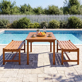 44" Patio Wood Bench Set of 1/2 Outdoor Solid Hardwood Dining Bench with Teak Oil Finish