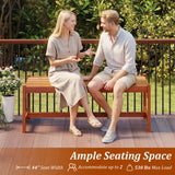 44" Patio Wood Bench Set of 1/2 Outdoor Solid Hardwood Dining Bench with Teak Oil Finish
