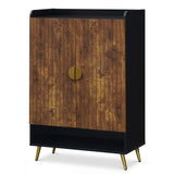 44" Tall Shoe Storage Cabinet with 7-Tier Doors and Adjustable Shelves for Entryway