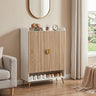 44" Tall Shoe Storage Cabinet with 7-Tier Doors and Adjustable Shelves for Entryway