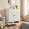 44" Tall Shoe Storage Cabinet with 7-Tier Doors and Adjustable Shelves for Entryway