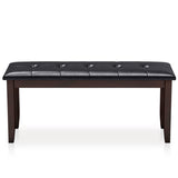 45.5" PU Leather Upholstered Bench with Soft Padded Seat and Strong Rubber Wood Legs-Brown