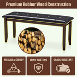 45.5" PU Leather Upholstered Bench with Soft Padded Seat and Strong Rubber Wood Legs-Brown