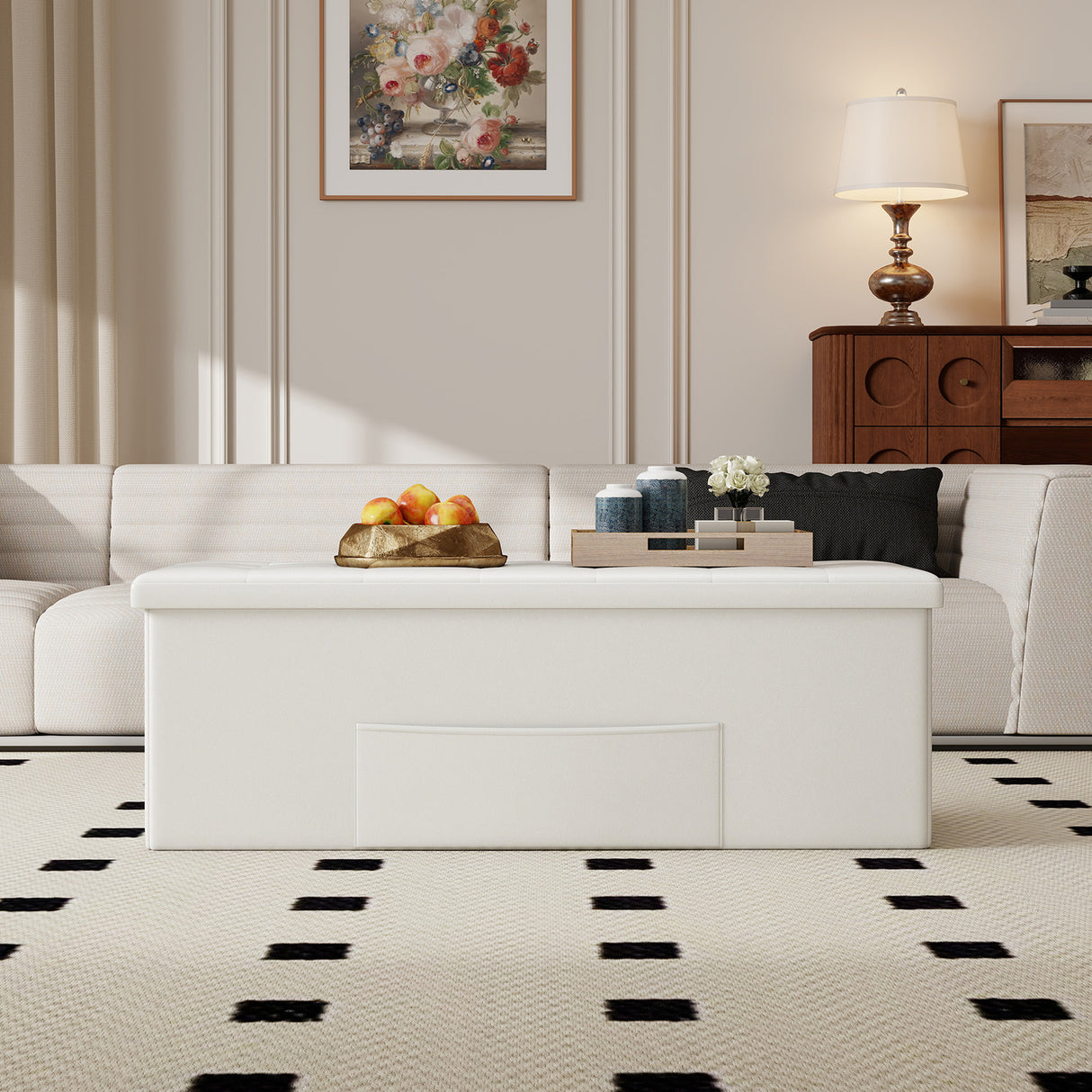45 Inches Large Folding Ottoman Storage Seat