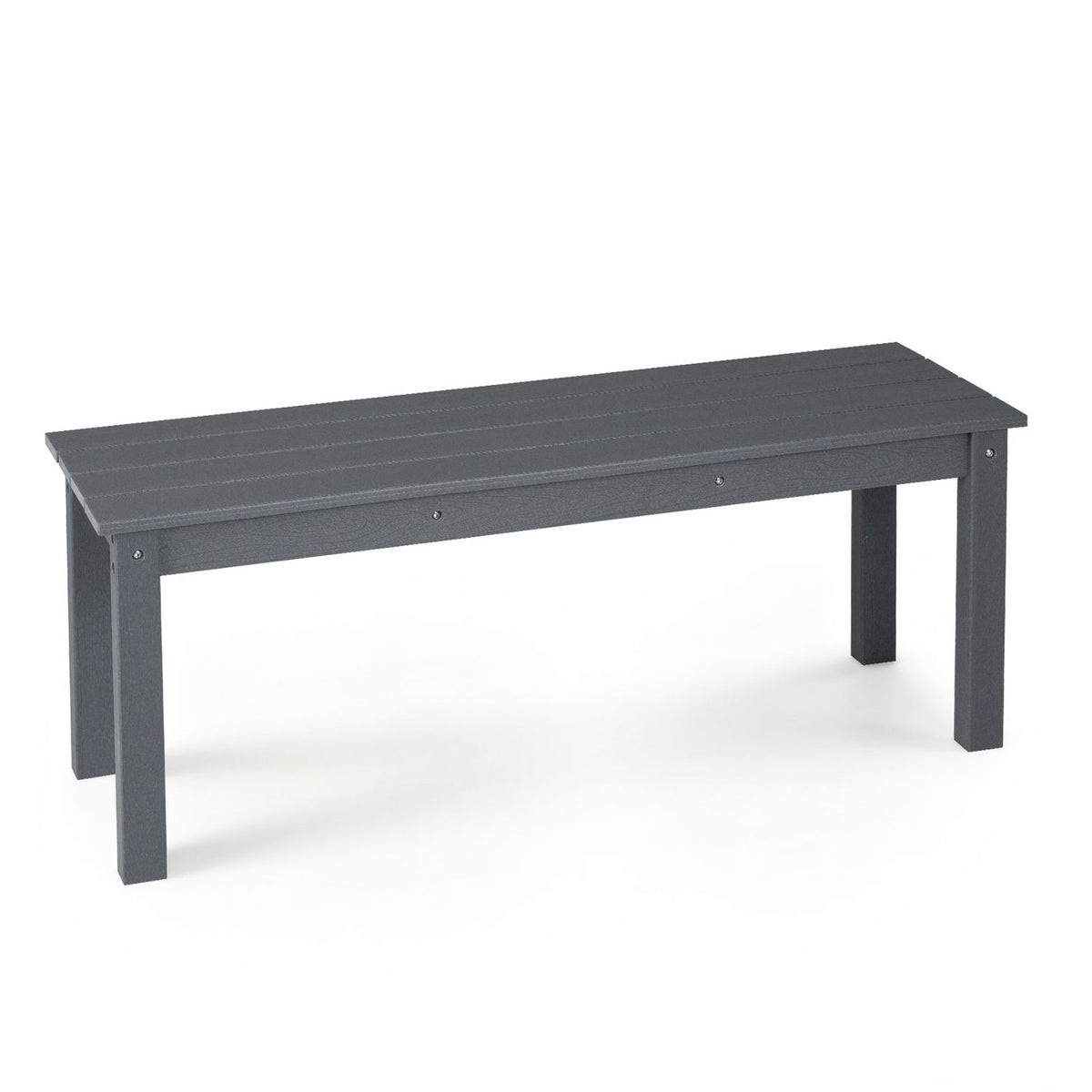 45" Outdoor HDPE Bench with 660 lbs Capacity with Slatted Seat for Patio