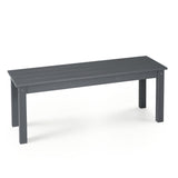 45" Outdoor HDPE Bench with 660 lbs Capacity with Slatted Seat for Patio