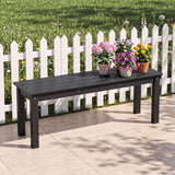 45" Outdoor HDPE Bench with 660 lbs Capacity with Slatted Seat for Patio