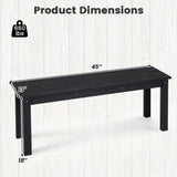 45" Outdoor HDPE Bench with 660 lbs Capacity with Slatted Seat for Patio