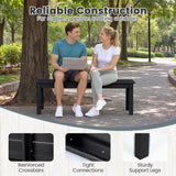 45" Outdoor HDPE Bench with 660 lbs Capacity with Slatted Seat for Patio