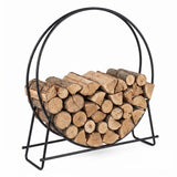 45" Round Firewood Rack with Heavy-Duty Metal Frame