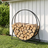45" Round Firewood Rack with Heavy-Duty Metal Frame