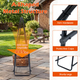 45" Round Firewood Rack with Heavy-Duty Metal Frame