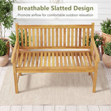 47" Teak Wood Outdoor Garden Bench 800 lbs Capacity