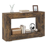 47" 2-Tier Farmhouse Console Table with Open Storage Shelf for Living Room